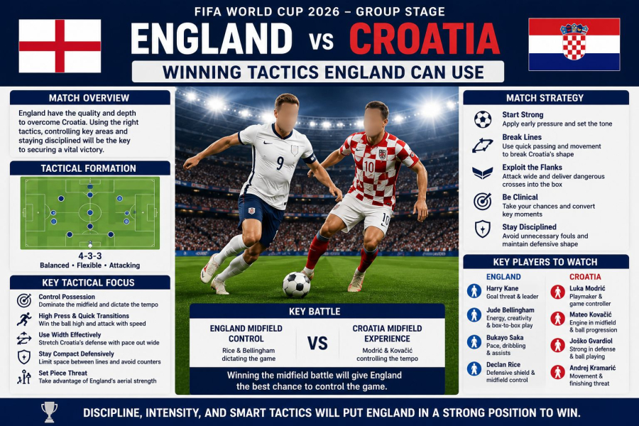 England vs Croatia at FIFA World Cup 2026: Winning Tactics England Can Use